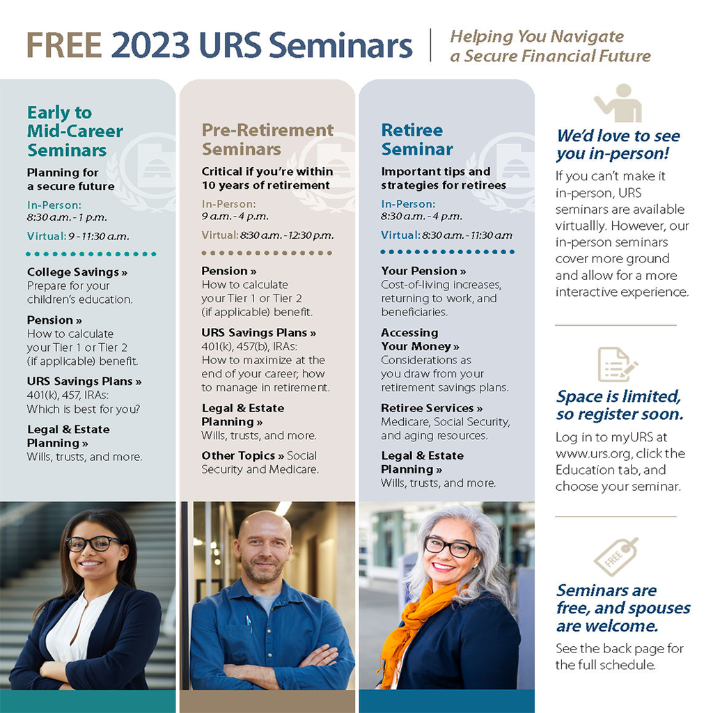Second page of URS 2023 Seminars flyer