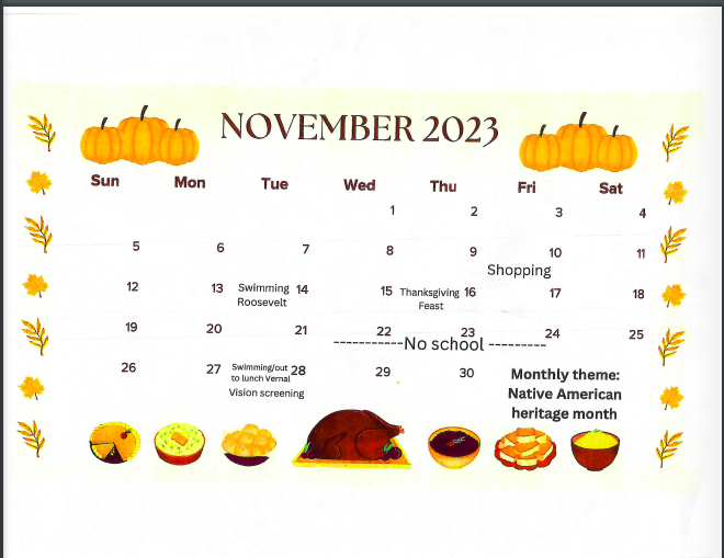 November 2023 School Calendar